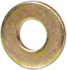 Made in USA - #10 Screw, Grade 1008/1010 Steel Standard Flat Washer - 1/4" ID x 0.562" OD, 0.06" Thick, Cadmium-Plated Finish, Meets Military Specifications - Top Tool & Supply