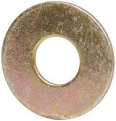 Made in USA - #10 Screw, Grade 1008/1010 Steel Standard Flat Washer - 1/4" ID x 5/8" OD, 0.03" Thick, Cadmium-Plated Finish, Meets Military Specifications - Top Tool & Supply