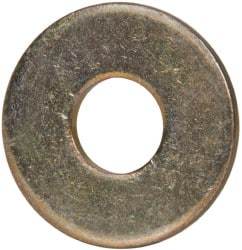 Made in USA - 1/4" Screw, Grade 1008/1010 Steel Standard Flat Washer - 0.281" ID x 0.734" OD, 0.06" Thick, Cadmium-Plated Finish, Meets Military Specifications - Top Tool & Supply