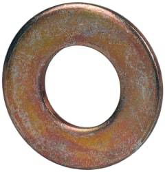 Made in USA - 3/8" Screw, Grade 1008/1010 Steel Standard Flat Washer - 0.406" ID x 0.812" OD, 0.06" Thick, Cadmium-Plated Finish, Meets Military Specifications - Top Tool & Supply