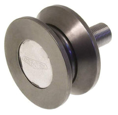 Osborn International - 4-1/2" Roller Diam x 2" Width, 1-1/4" Stud Diam x 2-1/2" Length, V Grooved Concentric Stud - Steel, 1-3/4" Thread Length, 1-1/4-12 Thread, 4-1/2" OAL, 13,700 Lb Dynamic Cap - Top Tool & Supply