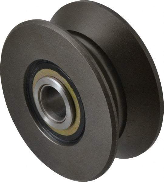 Osborn International - 3-3/4" Roller Diam x 1-9/16" Width, V Grooved Yoke Roller - Steel, 7,630 Lb Dynamic Cap - Top Tool & Supply