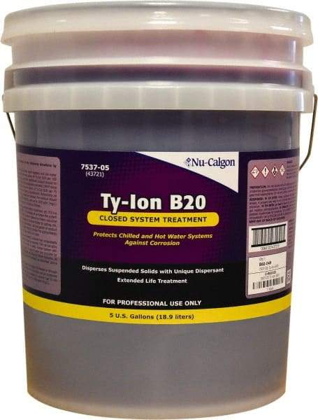 Nu-Calgon - 5 Gal Pail HVAC Cleaners & Scale Remover - Liquid Nitrite Borax Formula, Recirculating System Corrosion Inhibitor Cleaner Hot & Chilled Water Closed Systems - Top Tool & Supply