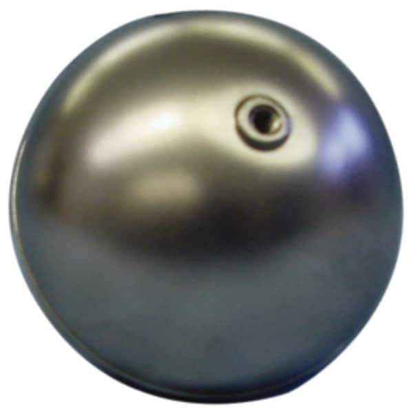 Made in USA - 2" Diam, Spherical, Internal Connection, Metal Float - 10-32 Thread, Stainless Steel, 1,000 Max psi, 22 Gauge - Top Tool & Supply