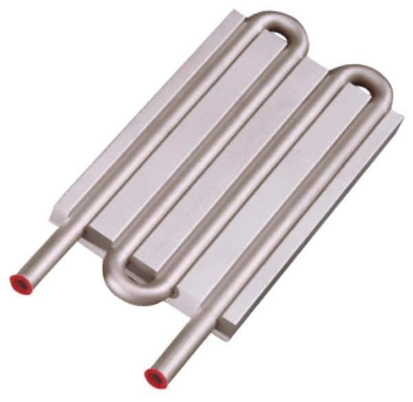 Lytron - 6" Long x 3-1/2" High, Straight Connection Stainless Steel Tube Cold Plate - 3/8 OD Tube, 4-Pass Fluid Path, Deionized Water or Corrosive Fluids Cooling, 1/2" Thick - Top Tool & Supply