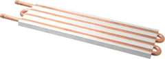 Lytron - 12" Long x 3-1/2" High, Beaded Connection Copper Tube Cold Plate - 3/8 OD Tube, 4-Pass Fluid Path, Water Cooling, 1/2" Thick - Top Tool & Supply