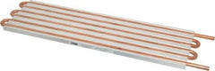 Lytron - 12" Long x 3-3/4" High, Straight Connection Copper Tube Cold Plate - 1/4 OD Tube, 6-Pass Fluid Path, Water Cooling, 0.31" Thick - Top Tool & Supply