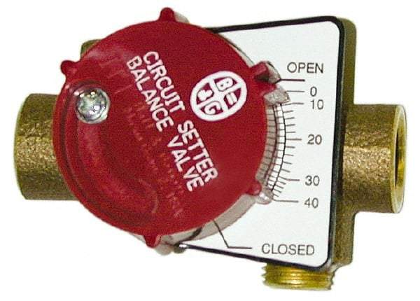 Bell & Gossett - 1-1/2" Pipe, Solder End Connections, Inline Calibrated Balance Valve - 5-7/32" Long, 4-15/32" High, 200 Max psi, Brass Body - Top Tool & Supply