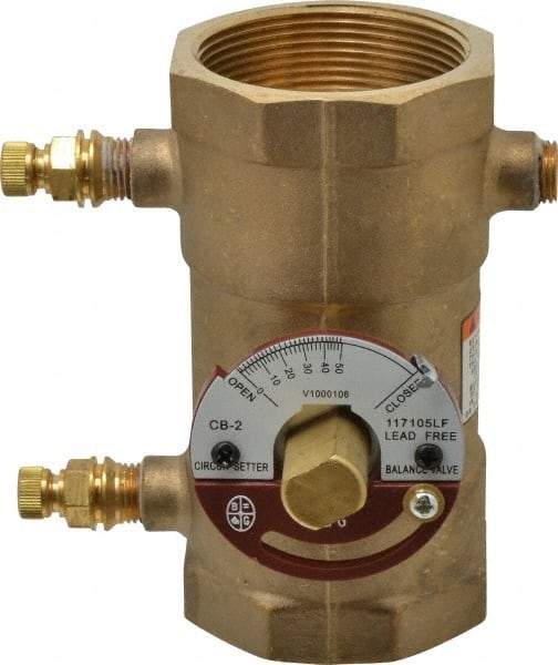 Bell & Gossett - 2" Pipe, Threaded End Connections, Inline Calibrated Balance Valve - 5-1/8" Long, 4-1/8" High, 300 Max psi, Brass Body - Top Tool & Supply