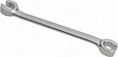 Proto - 1/2 x 9/16", Satin Finish, Open End Flare Nut Wrench - 12 Points, 7-1/2" OAL, Steel, Double End Head - Top Tool & Supply