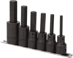 Paramount - 6 Piece 1/2" Drive Metric Impact Hex Bit Socket Set - 6 to 17mm Hex - Top Tool & Supply