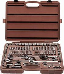 Paramount - 116 Piece 1/4, 3/8 & 1/2" Drive Standard Deep Socket Set - 6, 8 & 12 Points, 5/32 to 1/2", 4 to 13mm, Inch/Metric Measurement Standard - Top Tool & Supply