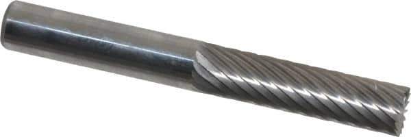 Atrax - 1/4" Cut Diam, 1/4" Shank Diam, Cylinder with End Cut Head Single Cut Burr - Carbide, End Cut End, 1" LOC, 2" OAL - Top Tool & Supply