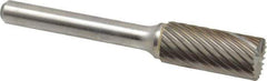 Atrax - 7/16" Cut Diam, 1/4" Shank Diam, Cylinder with End Cut Head Single Cut Burr - Carbide, End Cut End, 1" LOC, 2-3/4" OAL - Top Tool & Supply