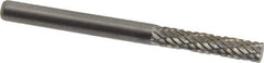 Atrax - 1/8" Cut Diam, 1/8" Shank Diam, Cylinder with End Cut Head Double Cut Burr - End Cut End, 9/16" LOC, 1-1/2" OAL - Top Tool & Supply