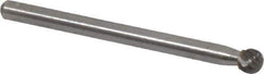 Atrax - 5/32" Cut Diam, 1/8" Shank Diam, Ball Head Single Cut Burr - Carbide, 5/32" LOC, 1-1/2" OAL - Top Tool & Supply