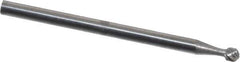 Atrax - 3/32" Cut Diam, 3/32" Shank Diam, Ball Head Single Cut Burr - Carbide, 3/32" LOC, 1-1/4" OAL - Top Tool & Supply