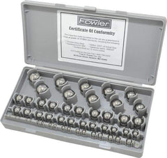 Fowler - 1/8 to 1 Inch Diameter, Chrome Steel, Gage Ball Set - 0.0001 Inch Tolerance, Grade 24 Accuracy, 63 RC Hardness, 26 Pairs - Top Tool & Supply