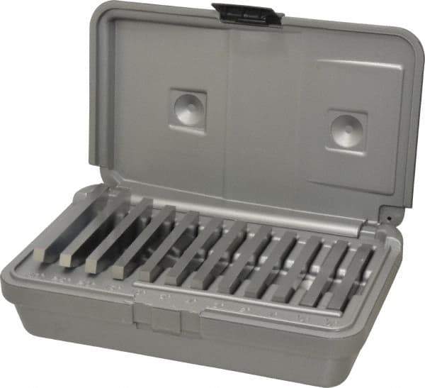 Fowler - 0.25 to 30°, 3 Inch Long, Steel, Angle Block Set - 0.25 Inch Thick, 30 Arc Seconds Accuracy, Includes Shop-Hardened and Molded Case, 12 Pieces - Top Tool & Supply