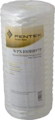 Pentair - 4-1/2" OD, 100µ, Fibrillated Polypropylene String-Wound Cartridge Filter - 9-7/8" Long, Reduces Sediments - Top Tool & Supply