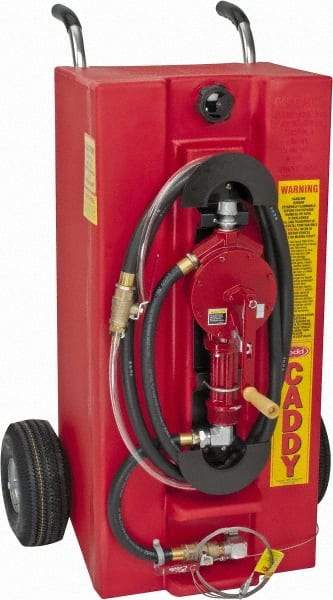 Made in USA - 28 Gal Gas Fuel Caddy - Red, Polyethelyne - Top Tool & Supply