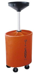 Made in USA - 30 Gal Oil Lift Drain Container with Casters - Orange, Drain Tub - Top Tool & Supply