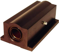 L.M76 - 0.6255" Inside Diam, Closed Twin Pillow Block Linear Bearing - 2-1/2" Overall Width - Top Tool & Supply