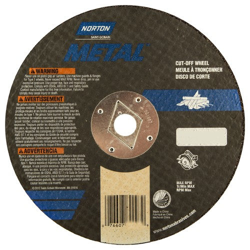 7″ × 1/8″ × 5/8″ Metal Circular Saw Cut-Off Wheel Type 01 Straight 24 Grit Aluminum Oxide - Exact Industrial Supply