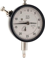 Mitutoyo - 1/8" Range, 0-25-0 Dial Reading, 0.0005" Graduation Dial Drop Indicator - 2-1/4" Dial, 0.05" Range per Revolution, 0.0005" Accuracy, Revolution Counter - Top Tool & Supply