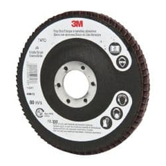 3M - 4-1/2" 36 Grit 7/8" Center Hole Type 27 Ceramic Flap Disc - Top Tool & Supply