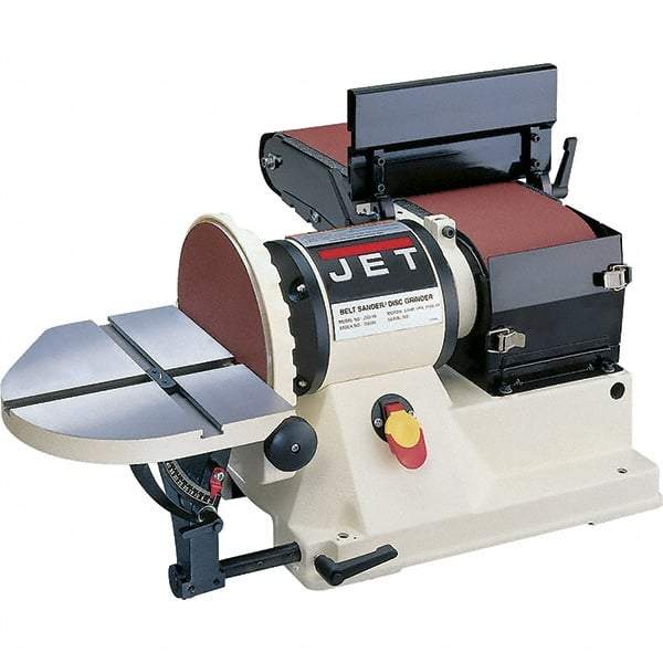 Jet - 48 Inch Long x 6 Inch Wide Belt, 9 Inch Diameter, Horizontal and Vertical Combination Sanding Machine - 2,258 Ft./min Belt Speed, 3/4 HP, Single Phase - Top Tool & Supply