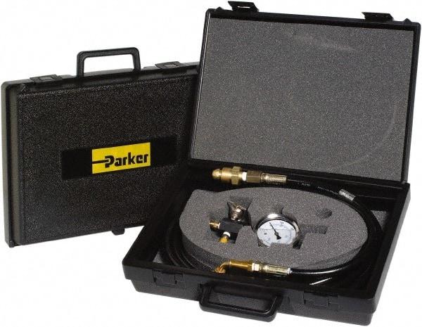 Parker - Accumulator Charging & Gauge Assembly - Includes 3,000 psi Gage, Charging Assembly, Gas Bleeder Valve, Charging Hose and Carrying Case, Use with Hydraulic Accumulators - Top Tool & Supply