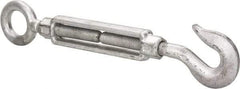 Made in USA - 2,700 Lb Load Limit, 3/4" Thread Diam, 6" Take Up, Steel Hook & Eye Turnbuckle - 17-3/4" Closed Length - Top Tool & Supply