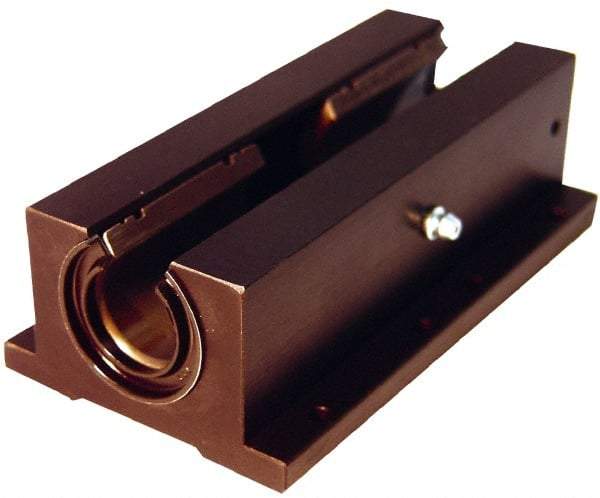 L.M76 - 0.7508" Inside Diam, Open Twin Pillow Block Linear Bearing - 2-3/4" Overall Width - Top Tool & Supply