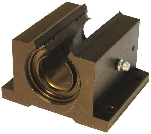 L.M76 - 1.5008" Inside Diam, Open Single Pillow Block Linear Bearing - 4-3/4" Overall Width - Top Tool & Supply