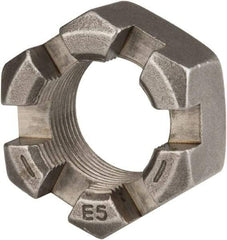 Value Collection - 1-1/4 - 12 UNF Grade 2 Steel Slotted Locknut - 1-7/8" Width Across Flats, 1-1/16" High, Uncoated - Top Tool & Supply