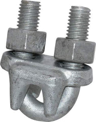 Made in USA - 7/16" Wire Rope U-Bolt Clip - Forged Steel, Galvanized - Top Tool & Supply