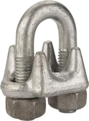 Value Collection - 3/4" Wire Rope U-Bolt Clip - Forged Steel, Galvanized - Top Tool & Supply