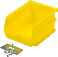 Triton - 5-3/8" Deep, Yellow Polypropylene Hopper Stacking Bin - 3" High x 4-1/8" Wide x 5-3/8" Long - Top Tool & Supply