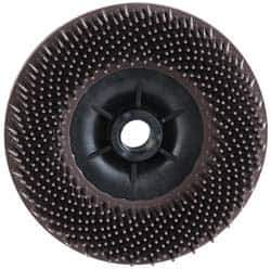 3M - 4-1/2" 36 Grit Ceramic Straight Disc Brush - Very Coarse Grade, Threaded Hole Connector, 3/4" Trim Length, 5/8-11 Threaded Arbor Hole - Top Tool & Supply