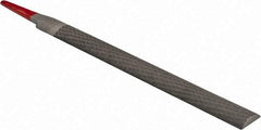 Simonds File - 6" Long, Second Cut, Half Round American-Pattern File - Double Cut, Tang - Top Tool & Supply