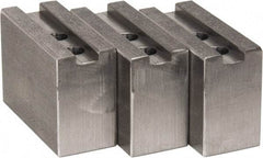 H & R Manufacturing - 8" Chuck Capacity, 1.5mm x 60° Serrated Attachment, Square Soft Lathe Chuck Jaw - 3 Jaws, Steel, 1" Btw Mount Hole Ctrs, 3-1/2" Long x 1-1/2" Wide x 2-1/2" High, 0.551" Groove, 12mm Fastener - Top Tool & Supply