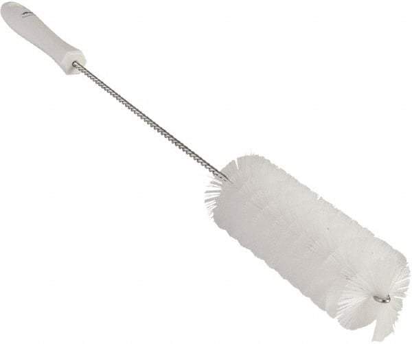 Vikan - 2" Diam Polyester Valve Brush - 19-5/8" OAL, 5-15/16" Head Length, Polypropylene & Stainless Steel Handle - Top Tool & Supply