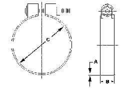 Made in USA - 4.42" ID, Steel Zinc Plated BCE Band Style Clamp - 0.12" Thick, 4-1/4" Hose - Top Tool & Supply