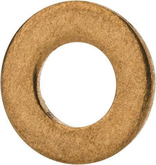 Value Collection - #6 Screw, Brass Standard Flat Washer - 0.147" ID x 0.312" OD, 0.025" Thick, Plain Finish - Top Tool & Supply