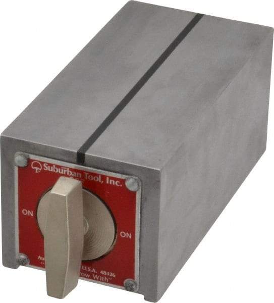 Suburban Tool - Standard Pole Rectangular Permanent Magnetic Block Chuck - 5-1/2" Long x 2-3/4" Wide x 2-1/2" High, Alnico - Top Tool & Supply