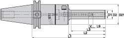 Kennametal - CAT50 Taper Shank, 6mm Hole Diam, Hydraulic Tool Holder/Chuck - 13.5mm Nose Diam, 200mm Projection, 27mm Clamp Depth, 15,000 RPM, Through Coolant - Exact Industrial Supply