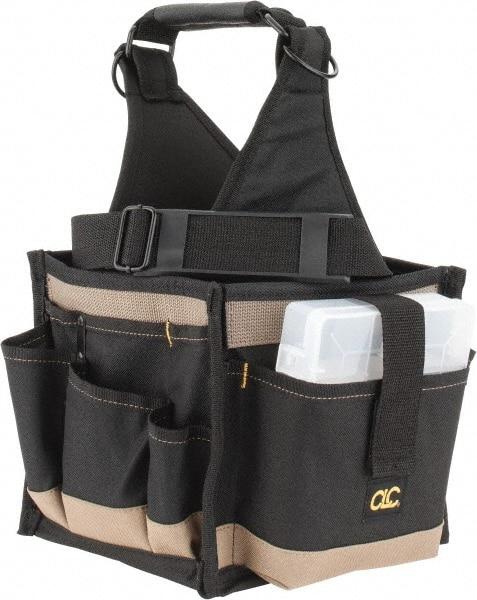 CLC - 25 Pocket Black & Khaki Polyester Tool Tote - 8" Wide x 8" Deep x 17" High - Top Tool & Supply