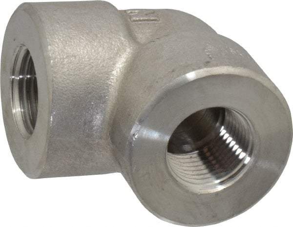 Value Collection - 1/2" Grade 304/304L Stainless Steel Pipe 90° Elbow - FNPT x FNPT End Connections, 3,000 psi - Top Tool & Supply