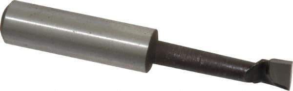 Interstate - 5/16" Min Bore Diam, 1-1/8" Max Bore Depth, 3/8 Shank Diam, Boring Bar - Right Hand Cut, Carbide-Tipped, Bright Finish - Exact Industrial Supply